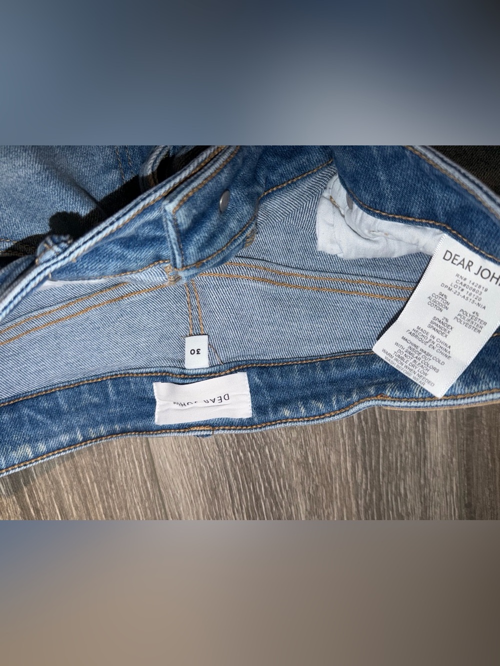 Dear John blue denim jeans with contrast stitching